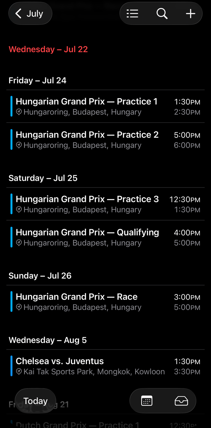 Fixtures live in your calendar